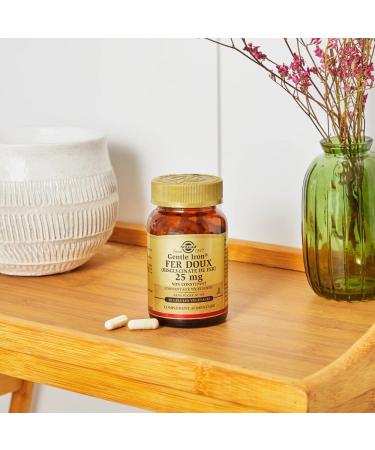 Solgar Gentle Iron Gentle Iron 25mg - Vitality - Highly assimilable iron and optimal tolerance - Non-constipating - Food supplement - Bottle of 90 vegetable capsules - Buy Online on GoSupps.com