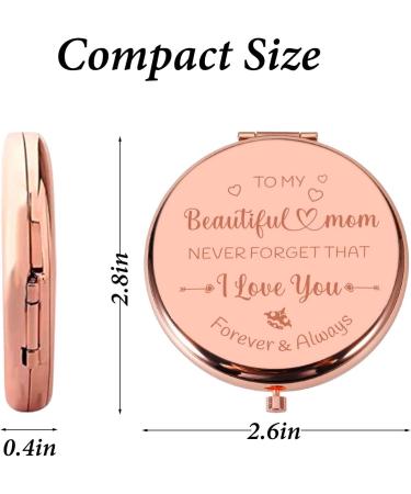 I Love You Mom Rose Gold Compact Mirror - Sentimental Mother's Day Gift from Daughter/Son - Buy Online on GoSupps.com