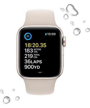 Apple Watch SE (2nd Gen) GPS 40mm Smart Watch - Starlight Aluminum Case & Sport Band, Fitness Tracker with Heart Rate Monitor, Sleep & Crash Detection, Water Resistant - Buy Online on GoSupps.com