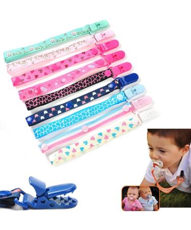 Anoudon 7PC Baby Anti-Burst Dummy Clips - Adjustable Pacifier Chain for Boys & Girls | Universal Teether Holder - Buy Online on GoSupps.com