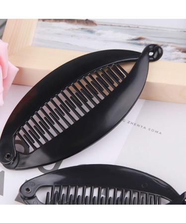 Solustre 6-Piece Banana Hair Cap Clip Set | Slide-Resistant Hair Accessories for Women & Girls - Black - Buy Online on GoSupps.com