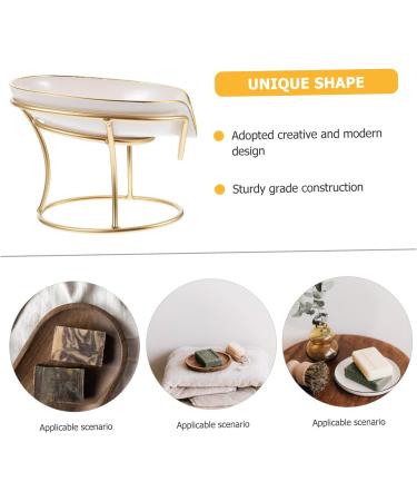 Amosfun 2pcs white light luxury soap holder Accessories decorate Storage food storage containers soap dish dollhouse tv Decorative Soap Holder Bathroom Soap Organizer leaf - Buy Online on GoSupps.com