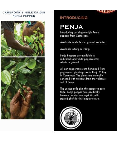 Fire Mountain White Penja Pepper 100g - 100% Natural Peppercorn Berries from Cameroon's Penja Valley - Buy Online on GoSupps.com