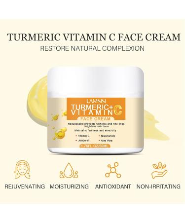 Turmeric Face Cream Vitamin C Face Cream Face Moisturiser Cream Dark Spot Remover for Face Natural Turmeric Face Moisturiser with Vitamin C Anti Aging Face Cream for Glowing Skin Firming - Buy Online on GoSupps.com