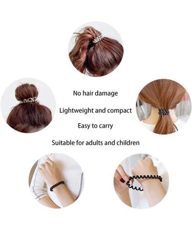 Spiral Hair Ties for Thick Hair - 8 PCS Super Comfy Coil Hair Ties - Phone Cord Ponytail Coils in MultiColor - Buy Online on GoSupps.com
