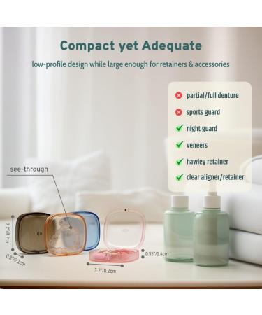 Slim Retainer Holder with Vent Holes | Portable Night Guard Case for Travel | Magnetic Closure Aligner Case Compatible with Invisalign (Pastel Blue - Buy Online on GoSupps.com