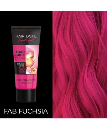 Buy Semi-Permanent Hair Dye - Intense Color Easy Application 100% Vegan & Cruelty-Free | Hair Juice by Hair Dope (Fab Fuchsia Mula Green Icy) - Lasts Up to 8 Washes - Buy Online on GoSupps.com