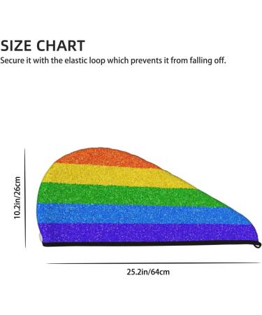Colorful Glitter Rainbow Microfiber Hair Towel Wrap - Soft Super Absorbent Quick Dry Hair Cap for Long Curly & Thick Hair - Buy Online on GoSupps.com