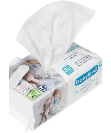 babylove wet wipes sensitive 4x80 pieces 320 pieces perfume-free 1 piece (pack of 4)
