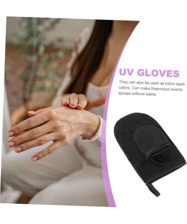 Ipetboom 2 Sets Tanning Gloves Back Lotion Mittens Nail Art Hand Mitt for Tanning Lotion Manicure Protective Gloves Nail Uv Lamp Protection Flocking Nail Supplies - Buy Online on GoSupps.com