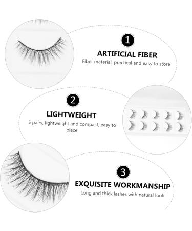 Beavorty 5 Pairs False Eyelashes Eyelash 3D Eyelashes False Eye Lashes reusable eyelashes long eyelashes fluffy volume lashes Handmade Eyelashes tool dense artificial fiber - Buy Online on GoSupps.com