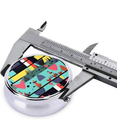 Geometric Patterns Round Pill Box - 3 Compartments Portable Organizer for Purse & Pocket | Travel Friendly - Buy Online on GoSupps.com