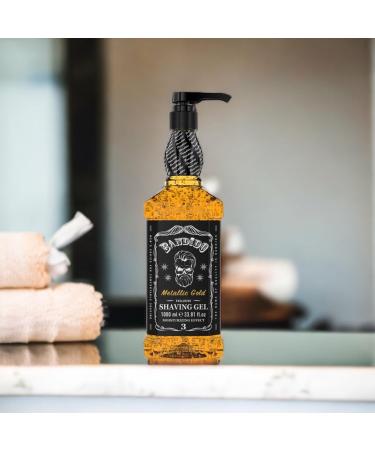 Bandido Shaving Gel for Men - 1000ml Non-Foaming Precision Shave Metallic Gold - Perfect for Beard Contours | International Shipping - Buy Online on GoSupps.com