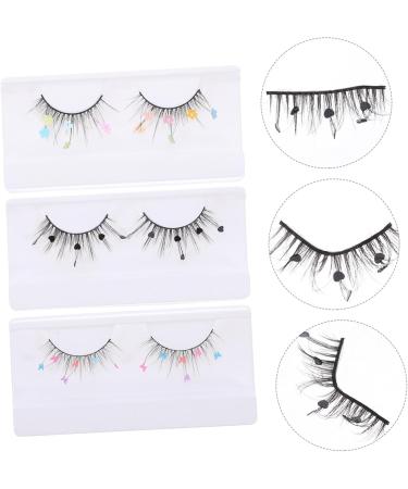 FOMIYES 3 Pairs Fake Eyelashes False Lashes Cluster Lashes Eyelashes Natural Look False Lash Extensions Lashes with Color Fake Lashes Individual Lashes Curly Extend Imitation - Buy Online on GoSupps.com