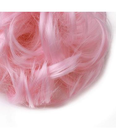 Thick Hair Donut Scrunchie in Pink - Updo Hairpiece for Wavy Curly Messy Hair - Buy Online on GoSupps.com