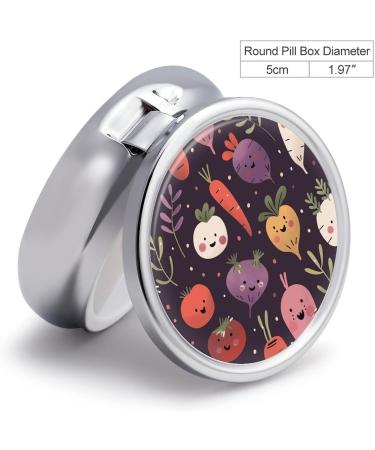 Portable 3 Compartment Pill Box | Travel Case for Medicine & Vitamins | Cute Vegetable & Face Designs | Ideal for Purse & Pocket - Buy Online on GoSupps.com