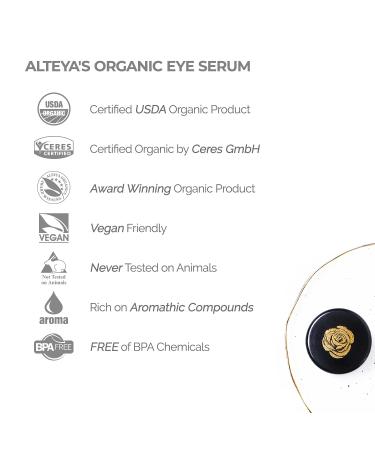 Alteya Organics Eye Serum - USDA Certified Organic Skin Care 0.34 Fl Oz - Bio Damascena Award-Winning Treatment with Bulgarian Rose Oil - Buy Online on GoSupps.com