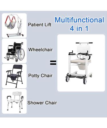 Patient Lift and Transfer Wheelchair Multifunctional 180 Split Design Patient Transfer Lift Transport Wheelchair with Cushion and Toilet - Buy Online on GoSupps.com