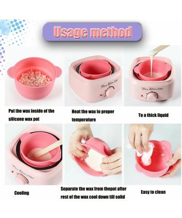 Silicone Wax Pot Insert Kit | Reuseable Liner & Spatulas | Hair Removal for Face & Underarms | Pink Blue - Buy Online on GoSupps.com