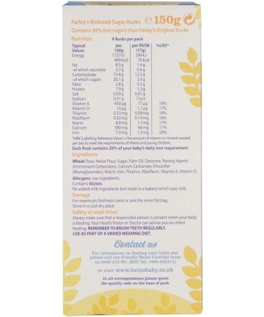 Farley's Rusks Reduced Sugar 150g | Suitable for All Ages 4-6 Months & Up - Buy Online on GoSupps.com