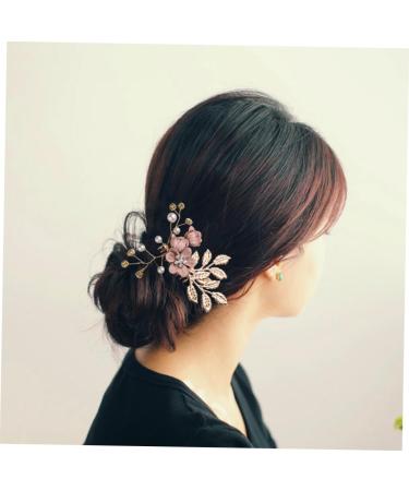 DOITOOL Flower Hair Accessories Wedding Hair Comb Pearl Hair Comb Jeweled Hair Combs Crystal Hair Comb Crystal Hair Accessories Hair Side Comb Bridal Side Comb Pink Rhinestones Bride Gem - Buy Online on GoSupps.com