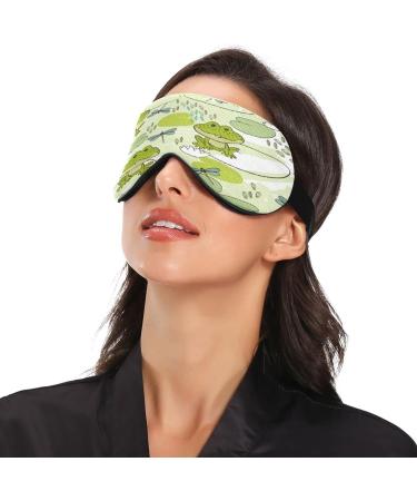 Cartoon Frogs Dragonflies Sleeping Eye Mask | Adjustable Strap | Breathable Blackout Comfort | Men & Women - Buy Online on GoSupps.com