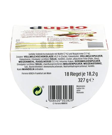 Duplo 15 Storage Packs - 18 Individually Wrapped Whole Milk Chocolate Bars & Crispy Waffles - No Colors or Preservatives - Buy Online on GoSupps.com