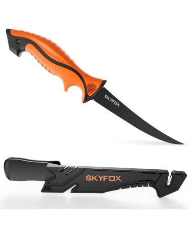 Skyfox fish knife fishing and filleting knife fish blade 15.5 cm G4416 german stainless steel cook knife fishing knife very sharp hunting knife including protection ABS wheststone vagina 15.5 cm blade - Buy Online on GoSupps.com