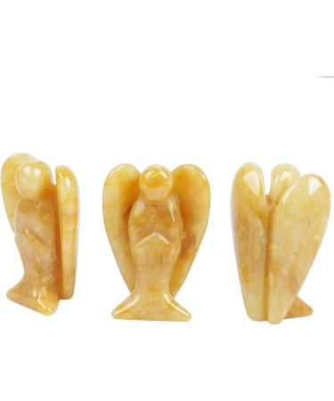 Buy Lovionus89 Natural Yellow Jade Angel Statue - Hand Carved Healing Crystal Pocket Figurine 5cm Decoration | International Shipping - Buy Online on GoSupps.com