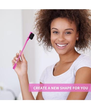 Slick Back Hair Comb Set - Double-Sided Edge Brush, Rat Tail Comb, Hair Dye Brush - Smoothing Hair Brushes for Women, Men, Babies - Rosy - Buy Online on GoSupps.com