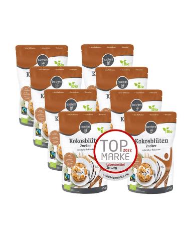 borchers organic fair trade coconut blossom sugar | set of 8 | vanilla caramel note | gently boiled | 8x 275g
