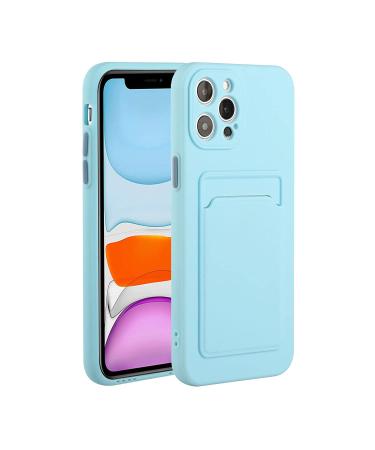 Tivenfezk Nadoli Silicone Case for iPhone 15 Pro Max Ultra thin shockproof scratch -resistant wallet soft TPU protective cover mobile phone case with credit card holder iphone 15 Pro max blue