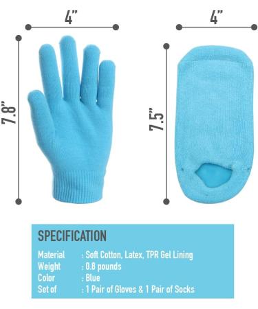 JIAHAO Moisturizing Spa Gloves and Socks for Dry Feet Thermoplastic Gel Repair to Heal Eczema Cracked Skin Calluses Cuticles Gel Lining Infused with Essential Oils Vitamins to Soften Skin - Buy Online on GoSupps.com
