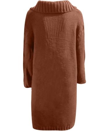 Women's Elegant Warm Long Winter Jacket - Down Lined Fleece Coat - Light Quilted & Traditional Design - Size 52 Brown - Buy Online on GoSupps.com