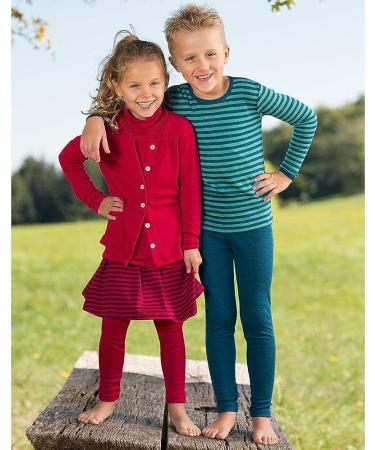 Kids Organic Virgin Wool Thermal Leggings - Blue Melange, 11-12 Years - Buy Online on GoSupps.com