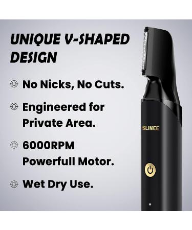 SLIMEE 2-in-1 Electric Groin Hair Trimmer for Men | Waterproof Rechargeable Male Hygiene Razor with Ceramic Blade Heads | Ball Trimmer for Groin Body Hair Grooming - Buy Online on GoSupps.com