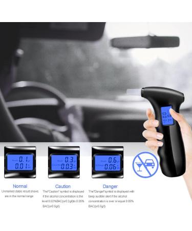 Portable Alcohol Tester Breathalyzer with LCD Display and Sound Alarm - Includes 5 Mouthpieces for Drivers or Home Use - Buy Online on GoSupps.com