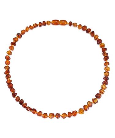 Baltic Amber Necklace (Cognac)(14 Inches) - Certified Authentic Baltic Amber 14 Inch - Large