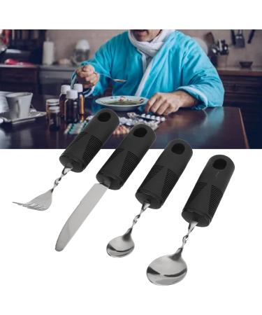 Adaptive Utensil for Arthritic Hands Durable Weighted Cutlery with Black Handle for Home Hospital - Buy Online on GoSupps.com