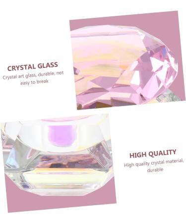 NUSITOU 1pc Nail Art Crystal Cup Mini Dappen Dish Glass Containers Glass Nail Art Cup Clear Container with Lid Glass Dappen Cup Small Containers with Lids Liquid Crystal Art Glass Love Cup 7.5x6cm Pink - Buy Online on GoSupps.com