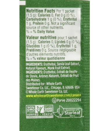Whole Earth Sweetener Company Stevia & Monk Fruit Sweetener Erythritol Sweetener Sweet Leaf Stevia Packets Sugar Substitute Natural Sweetener 1000-Count Packing may vary 1000 count (Pack of 1) - Buy Online on GoSupps.com