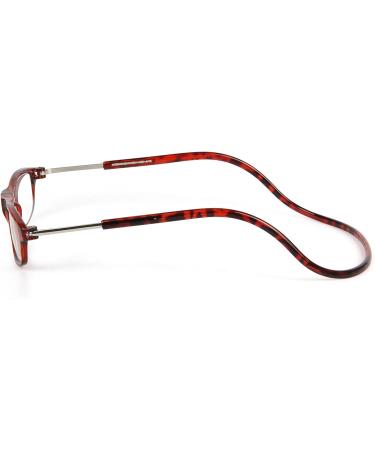 TBOC Reading Glasses +2.50 Diopter - Stylish Brown Tortoise Foldable for Men & Women - Ideal for Presbyopia - Magnetic Clip Design (1 Pack) - Buy Online on GoSupps.com
