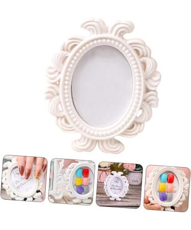 FRCOLOR Nail Display Frame Small Photo Frame Retro Photo Frame Antique Picture Frames Rustic Picture Frame Retro Picture Frame Gold Trim Nail Showing Stands White Sample Acrylic Resin - Buy Online on GoSupps.com