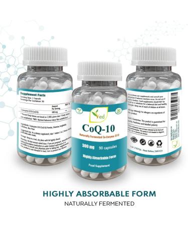 Ved Best High Absorption CoQ10 Supplement 300 mg - Vegetarian & Gluten-Free - 90 Capsules for Heart Health & Energy - Buy Online on GoSupps.com
