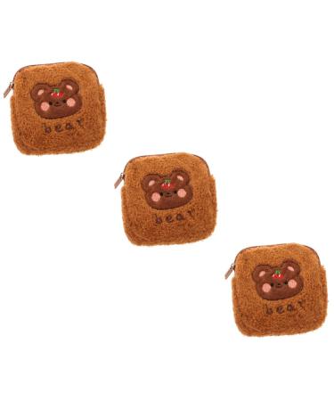 Gleavi 3 pieces of napkin storage bag for women period bag tampon holder napkins upholstered pockets mini money exchange girl-make-up set pocket organizer decorative