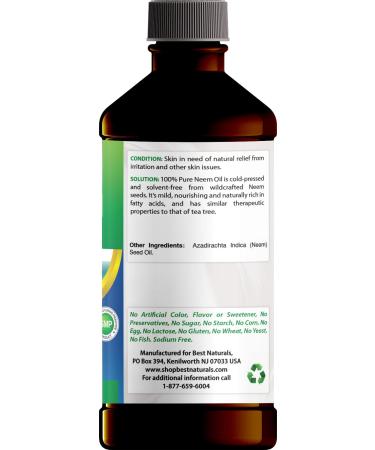 Best Naturals 100% Pure Neem Oil 100% Cold Pressed and Unrefined - 16 OZ (2 Bottles) - Buy Online on GoSupps.com