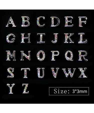 52 Pcs Silver 3D Metal Nail Studs Decoration Set - DIY Rhinestone English Letters Combo for Women - Buy Online on GoSupps.com