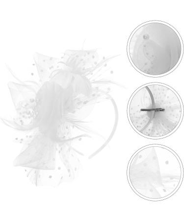 Lurrose Black Fascinator Fascinators for Women White Fascinator Net Yarn Hairband Wedding Hair Accessories Festival Hair Piece for Women and Girls Silk Bonnet - Buy Online on GoSupps.com