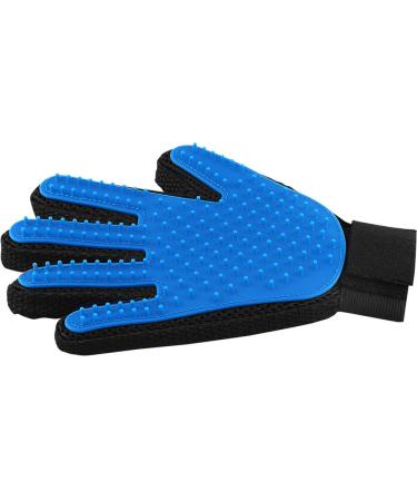 Pet Hair Remover Glove - Gentle Pet Grooming Glove Brush - Deshedding Glove - Massage Mitt with Enhanced Five Finger Design - Perfect for Dogs & Cats with Long & Short Fur - 1 Pack (Right-Hand) Blue