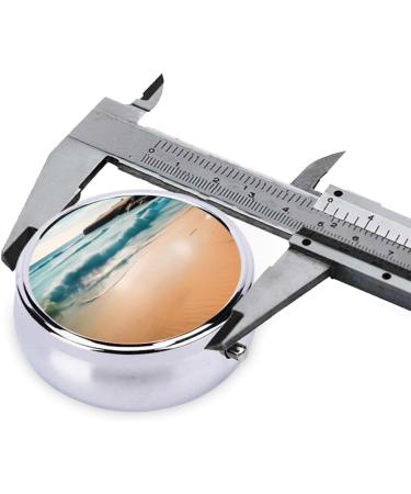 Buy Beach Scenery Round Pill Box | 3 Compartment Travel Organizer for Easy Medication Management - Buy Online on GoSupps.com